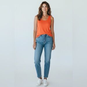 Yansi Fugel Scoop Neck Shell Tank Orange Size Small